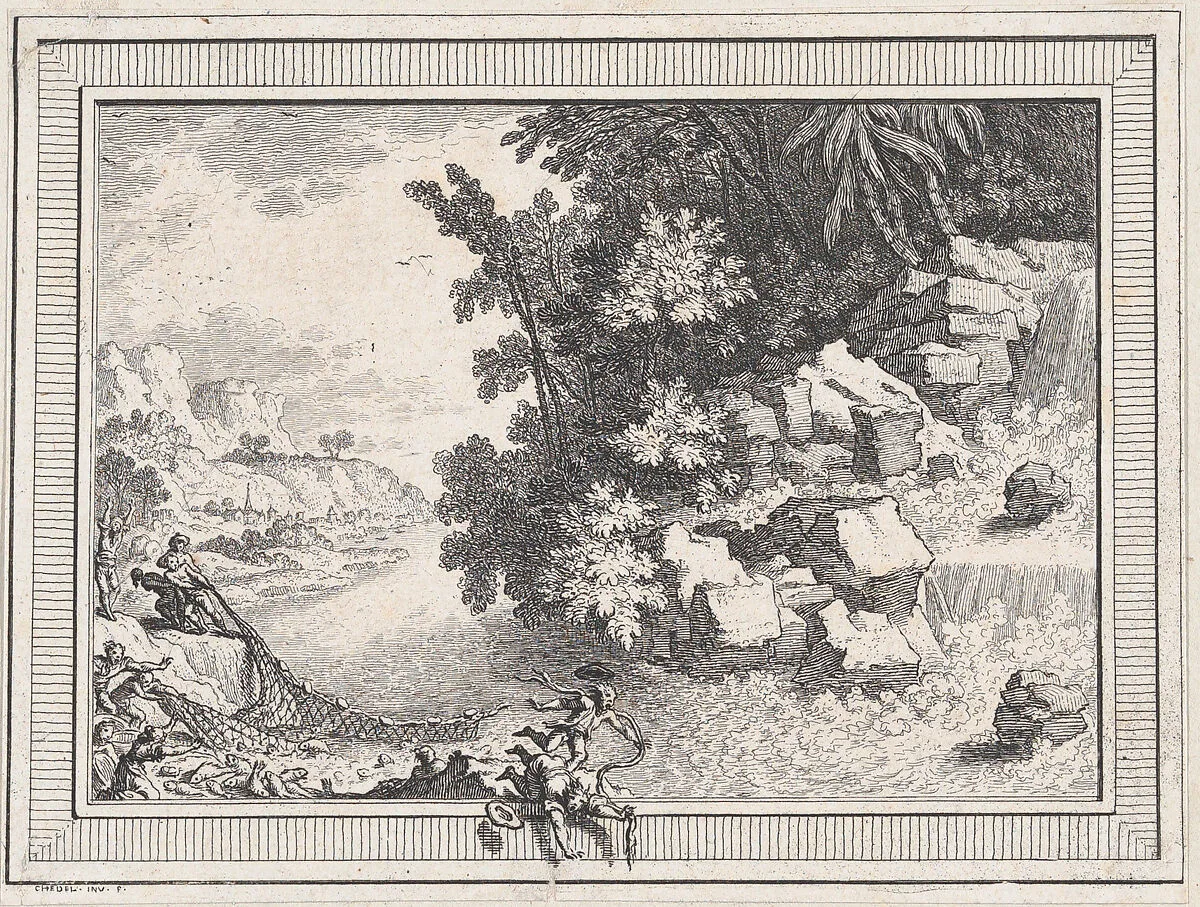 Landscape, from a series of six landscapes dedicated to Madame La Marquise de Pompadour — Quentin Pierre Chedel