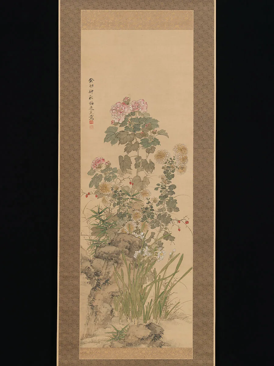 秋草花図|Flowers and Grasses of Autumn — Yamamoto Baiitsu 山本梅逸