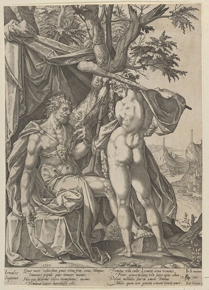 Hercules and Omphale — Bartholomeus Spranger|Anton Eisenhoit|Balthasar Caymox