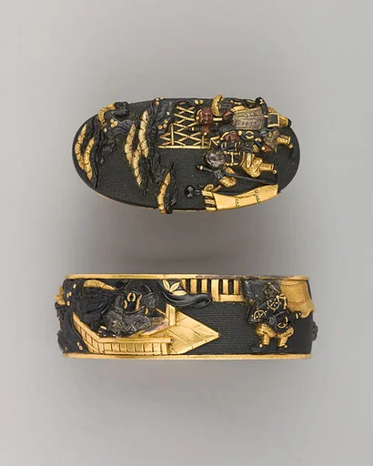 Sword-Hilt Collar and Pommel (Fuchigashira)
