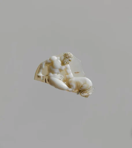 Sardonyx cameo fragment with Hercules tying up Cerberus