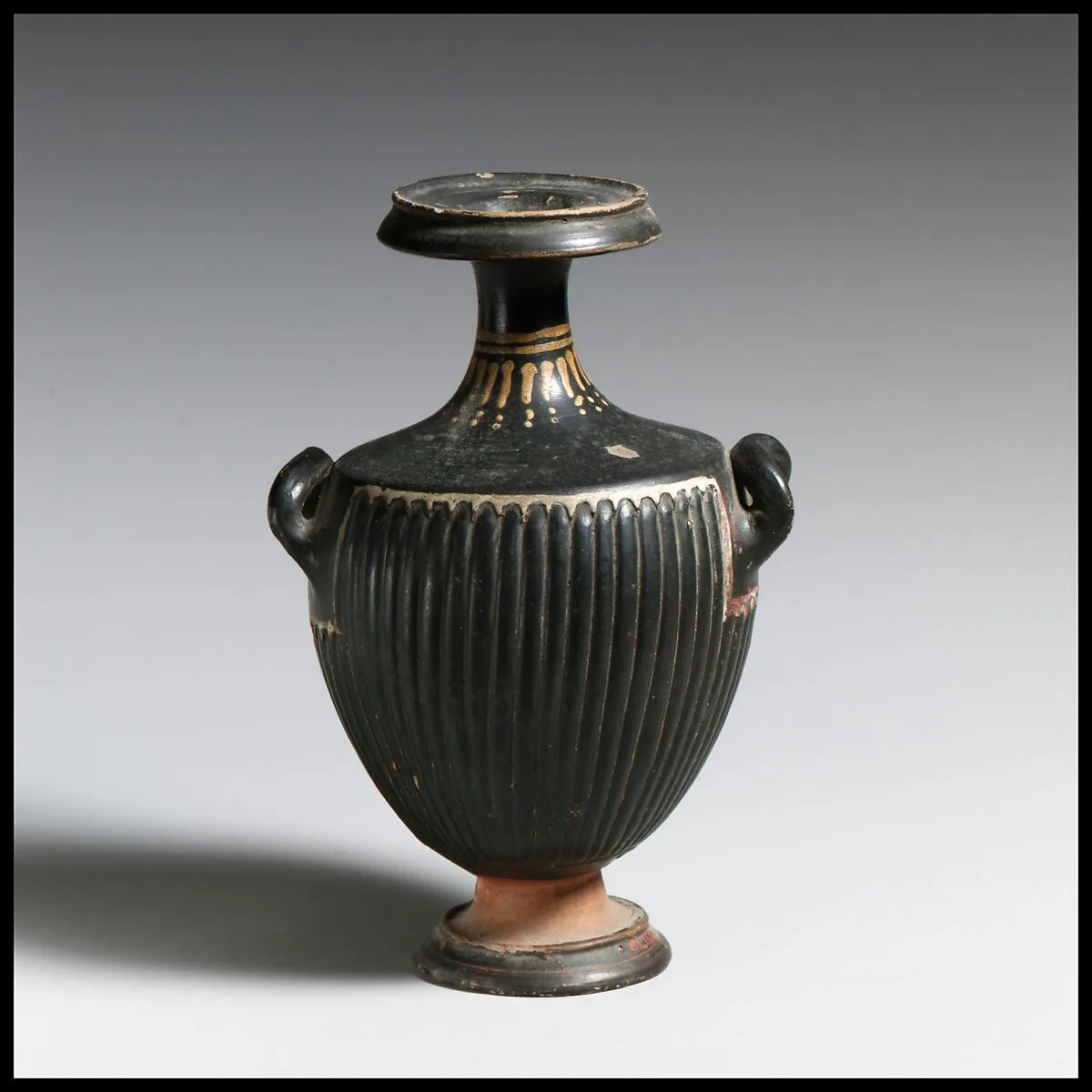 Terracotta miniature hydria: kalpis (water jar) — Unknown