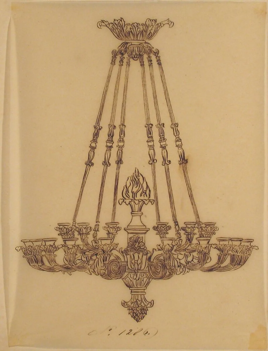 Design for a Chandelier — Anonymous, French, 19th century