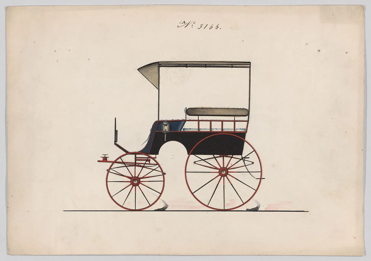 Design for Canopy Top Omnibus or Wagonette, no. 3166 — Brewster & Co.