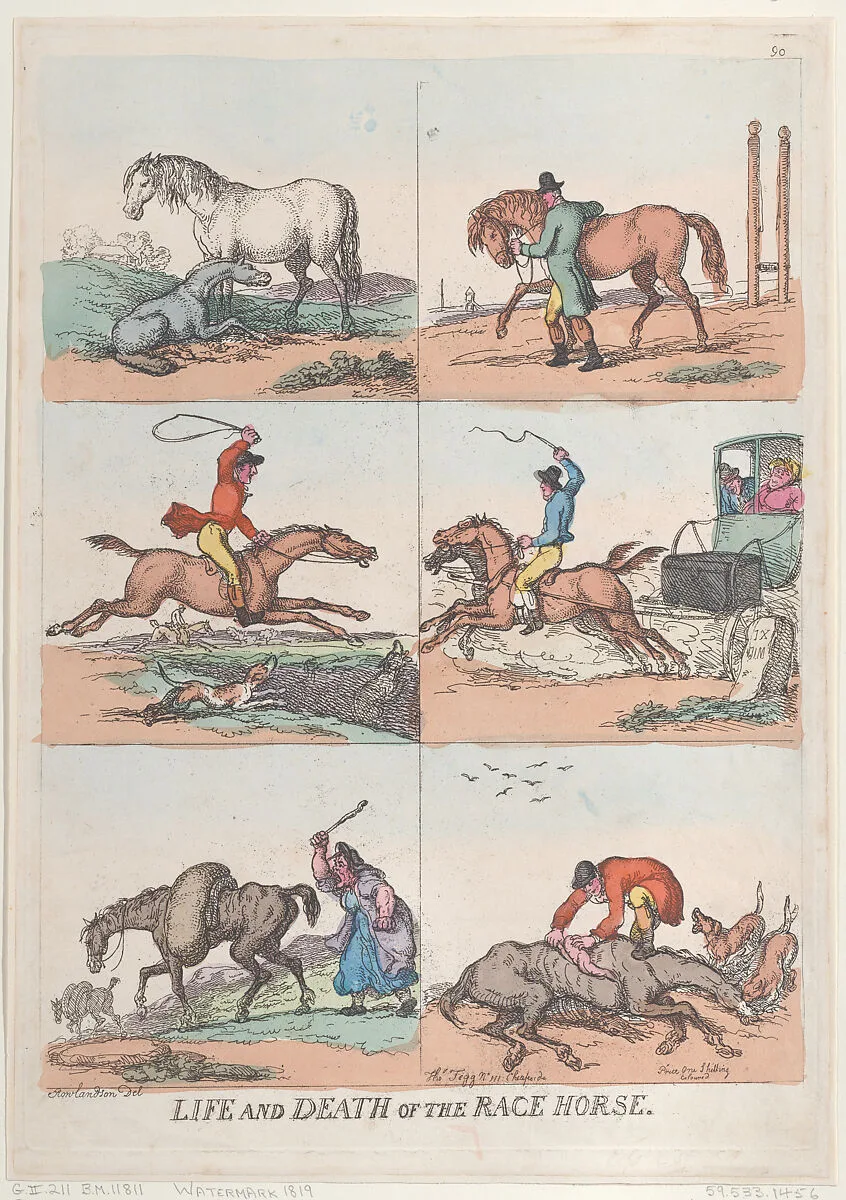 Life and Death of the Race Horse — Thomas Tegg|Thomas Rowlandson