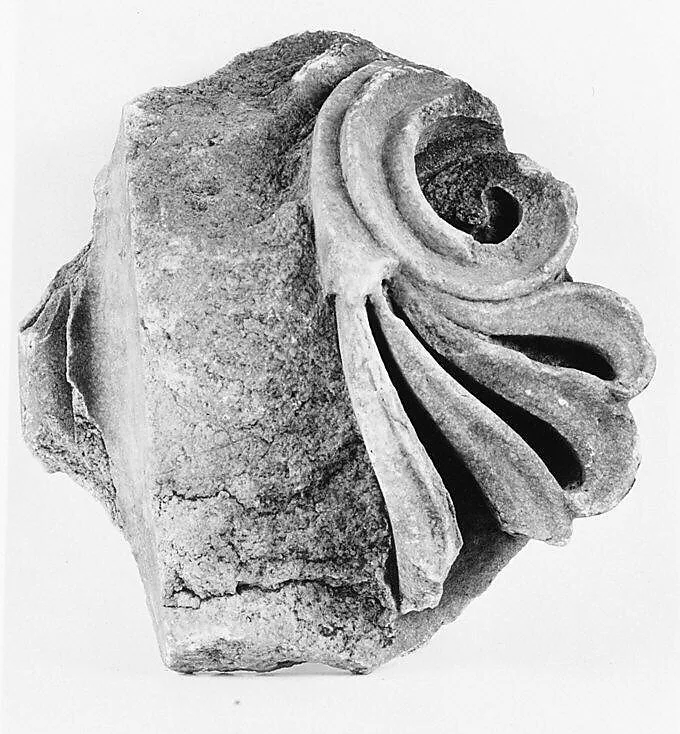 Marble fragment of an Ionic column capital from the Temple of Artemis at Sardis — Unknown