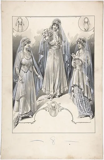 Designs for Three Wedding Gowns
