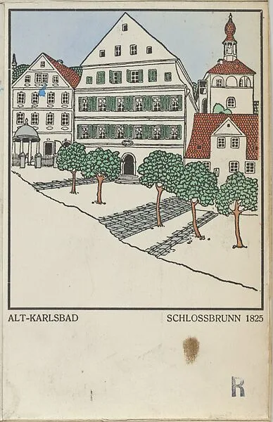 Old Karlsbad: Castle Spring 1825 (Alt-Karlsbad Schlossbrunn 1825) — Alois Leupold-Löwenthal|Wiener Werkstätte