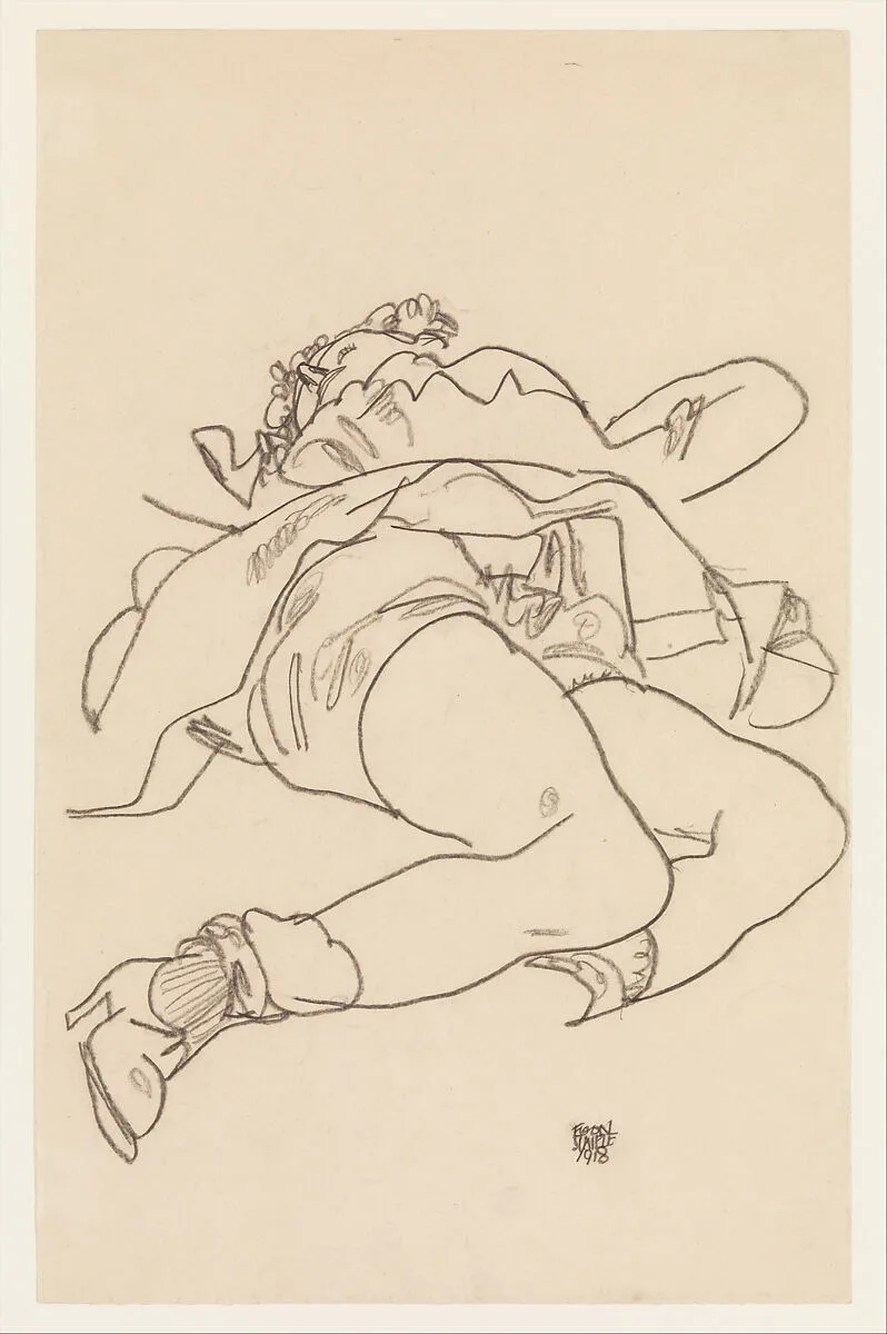 Reclining Woman with Raised Skirt — Egon Schiele