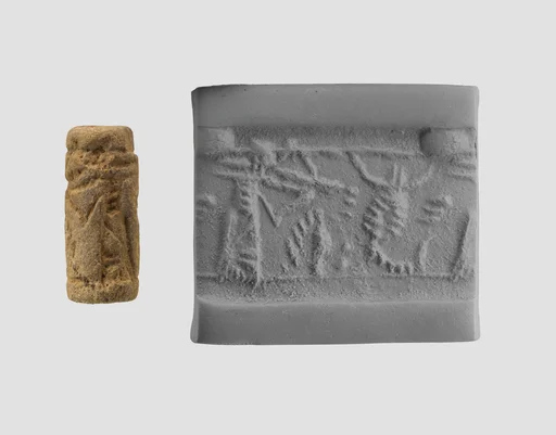 Cylinder seal with hunting scene