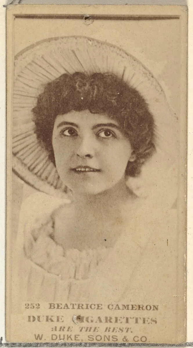 Card Number 252, Beatrice Cameron, from the Actors and Actresses series (N145-7) issued by Duke Sons & Co. to promote Duke Cigarettes — W. Duke, Sons & Co.