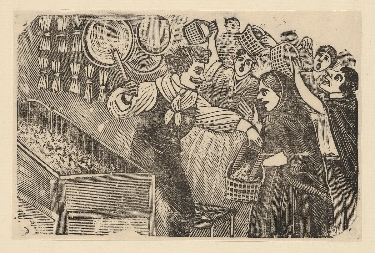 The corn vendor who does not ask for money — José Guadalupe Posada