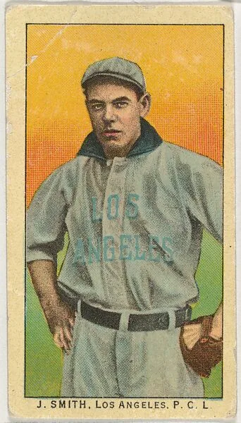 J. Smith, Los Angeles, Pacific Coast League, from the "Obak Baseball Players" set (T212), issued by the American Tobacco Company to promote Obak Mouthpiece Cigarettes — American Tobacco Company