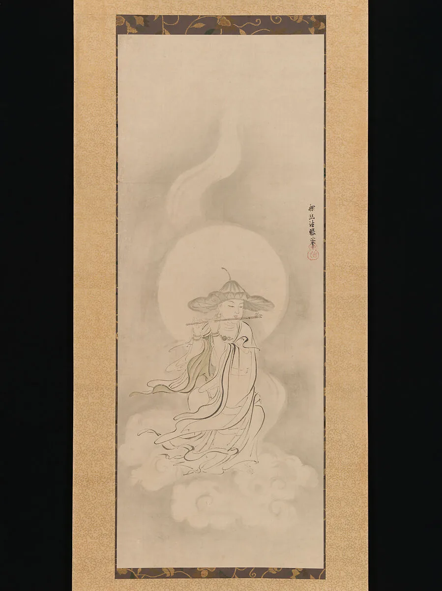 狩野探幽筆 笛吹地蔵図|Jizō Bosatsu Playing a Flute — Kano Tan'yū