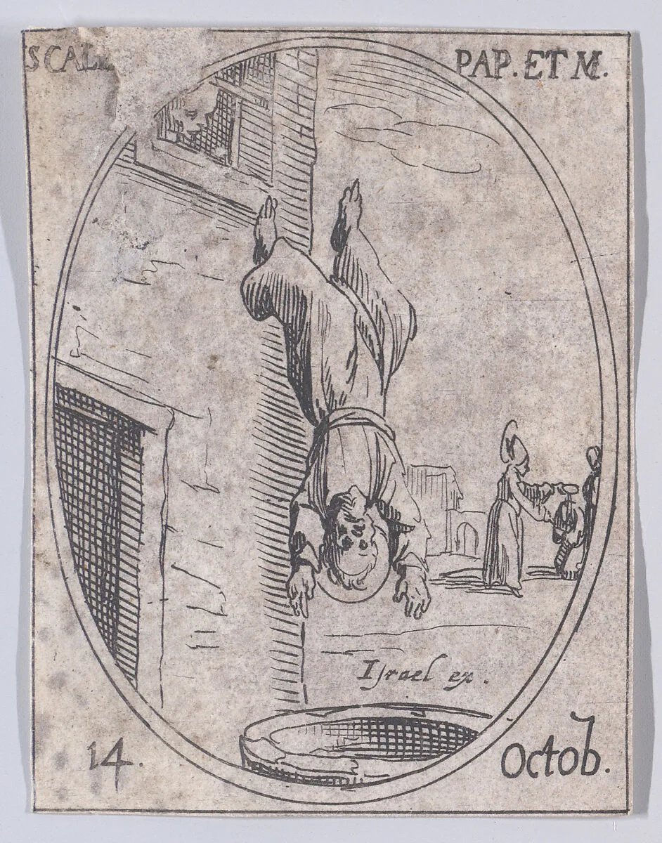 S. Calixte, pape et martyr (St. Callixtus, Pope and Martyr), October 14th, from "Les Images De Tous Les Saincts et Saintes de L'Année" (Images of All of the Saints and Religious Events of the Year) — Jacques Callot|Israël Henriet