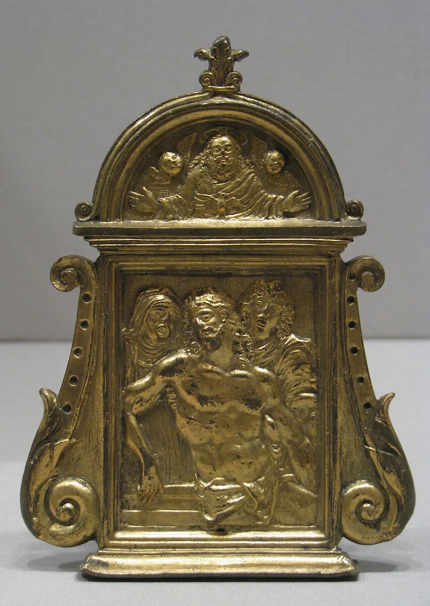 Pietà, with the Virgin, Saint John, and an angel — Moderno (Galeazzo Mondella)