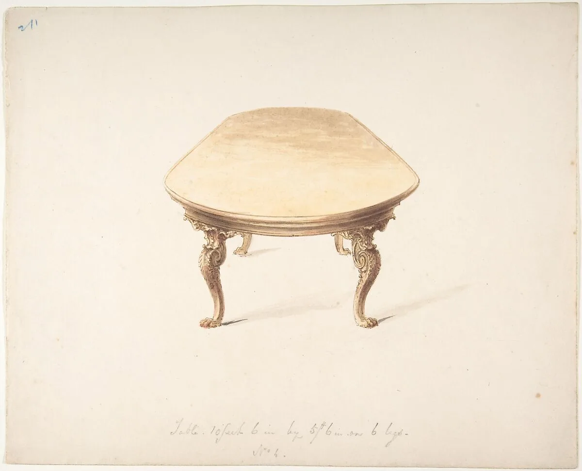Design for a Dining Table — Anonymous, British, 19th century