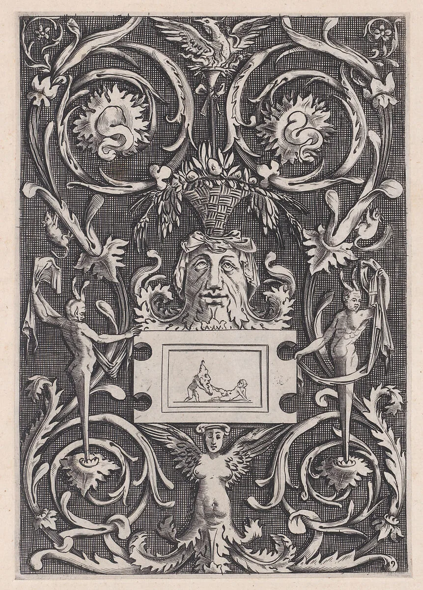 Ornamental Panel — Agostino Veneziano (Agostino dei Musi)|Raphael (Raffaello Sanzio or Santi)|Giovanni da Udine (Giovanni dei Ricamatori)