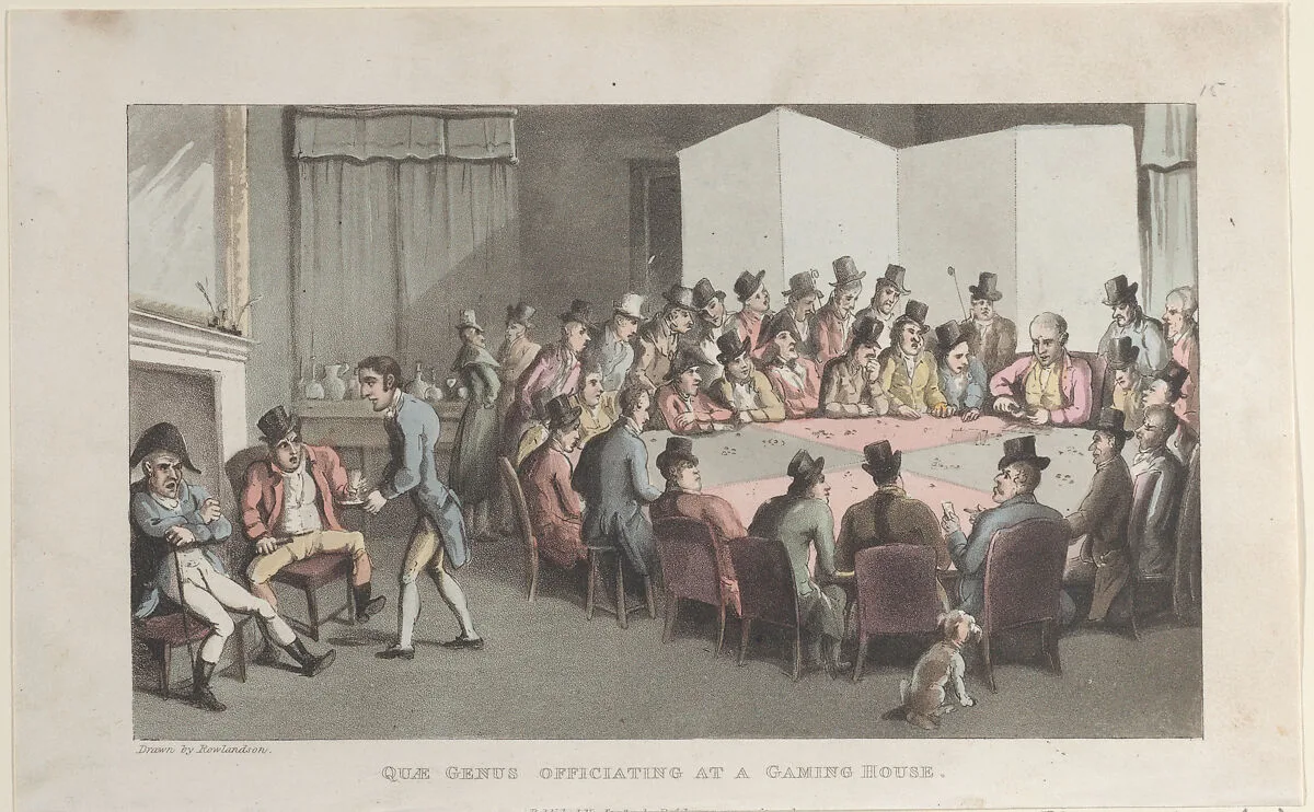 Quae Genus Officiating at a Gaming House — J. Diggens|Thomas Rowlandson|Rudolph Ackermann, London|William Combe