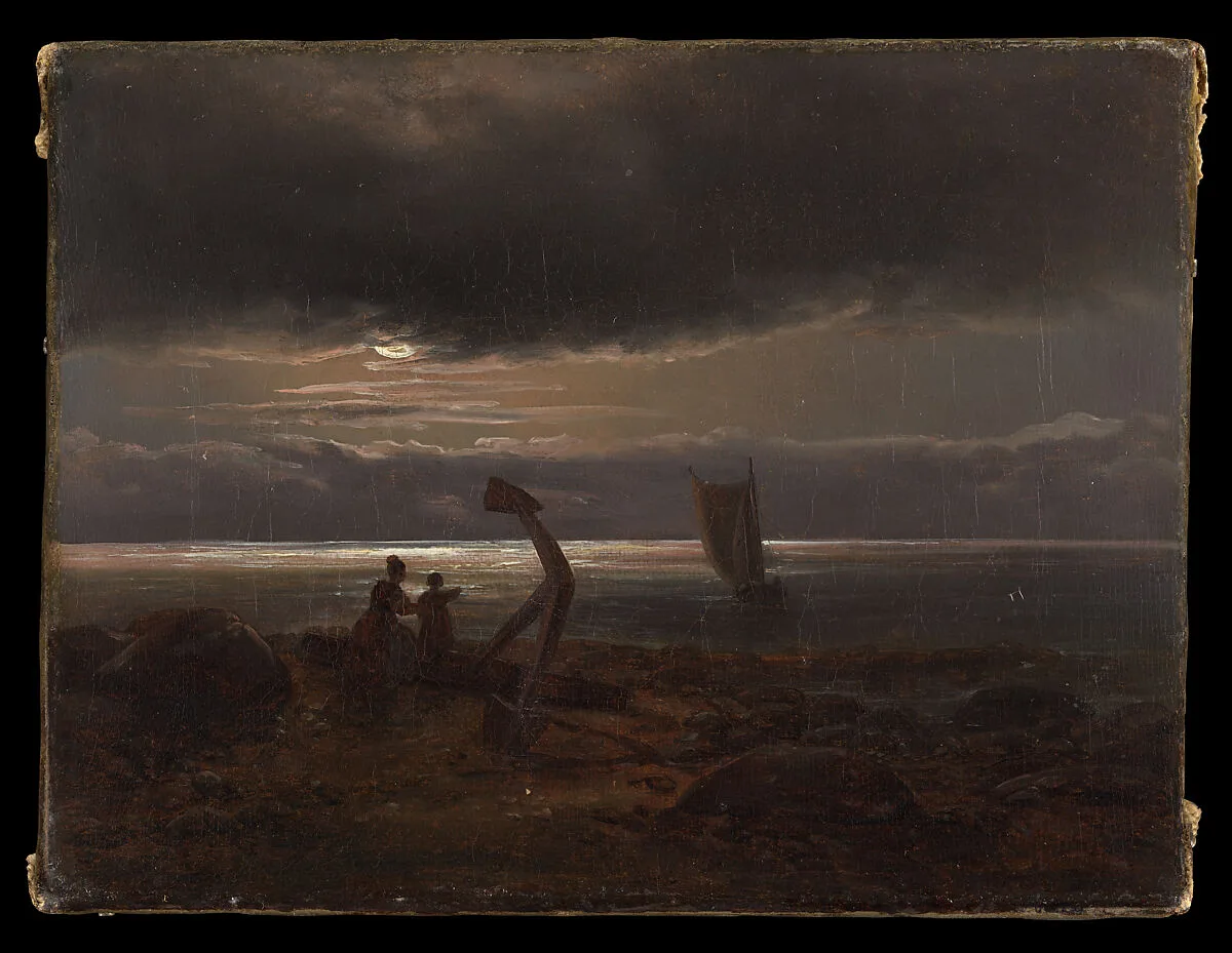 Mother and Child by the Sea — Johan Christian Dahl
