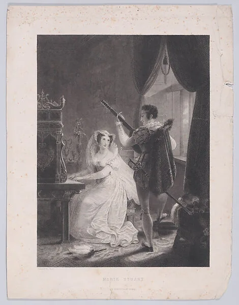 Mary, Queen of Scots with David Rizzio (or with Pierre de Bocosel de Chatelard) — Mary, Queen of Scots|Louis Ducis|H. Mandeville