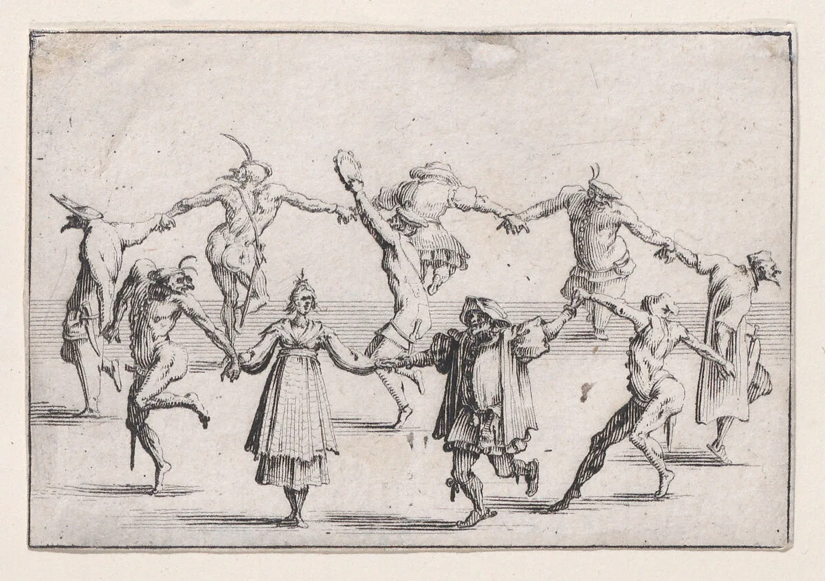La Ronde (The Round Dance), from Les Caprices Series A, The Florence Set — Jacques Callot|Lorenzo de' Medici
