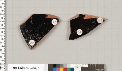 Terracotta fragments of kylikes (drinking cups)
