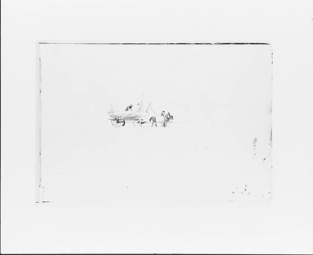 Men with a Hayrick drawn by Two Horses (from Sketchbook VII) — William Trost Richards