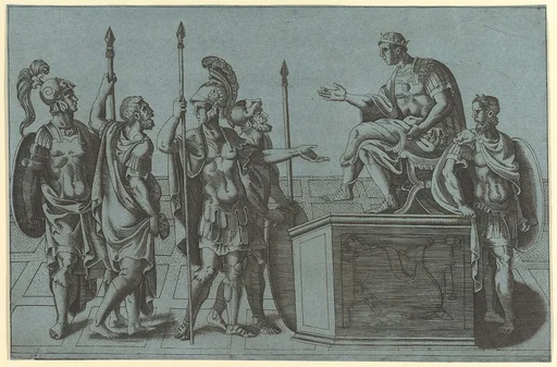 Roman Soldiers Before an Emperor