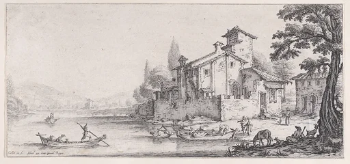 La Promenade sur L'Eau (The Walk by the Water), from Paysages Gravés pour Jean de Médicis appelées aussi Paysages Dessinés a Florence, Vues de Florence, Paysages d'Italie, et Paysages Définitifs (Landscapes Engraved for Giovanni de'Medici, Landscapes Designed in Florence, Views of Florence, Landscapes of Italy, and Definitive Landscapes)