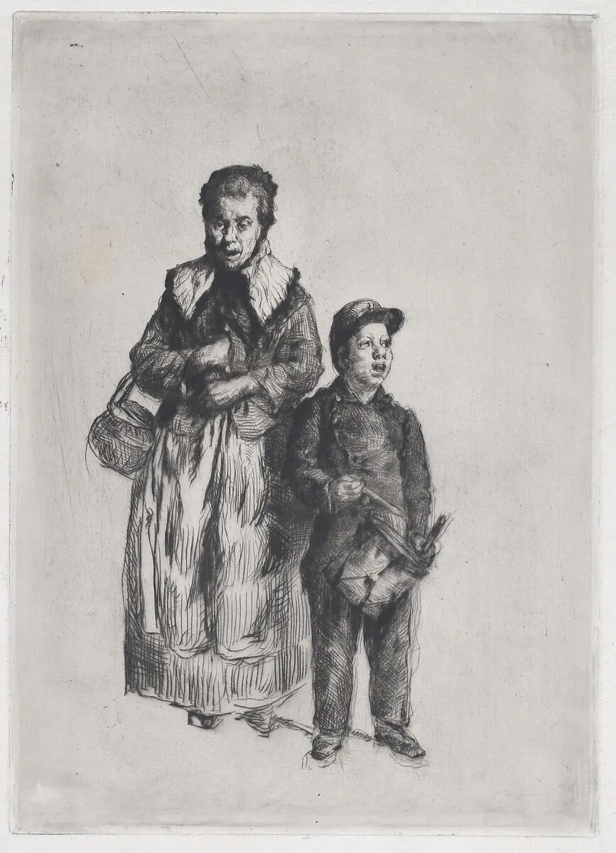 Chanteurs des rues, grande pièce — Marcellin Desboutin