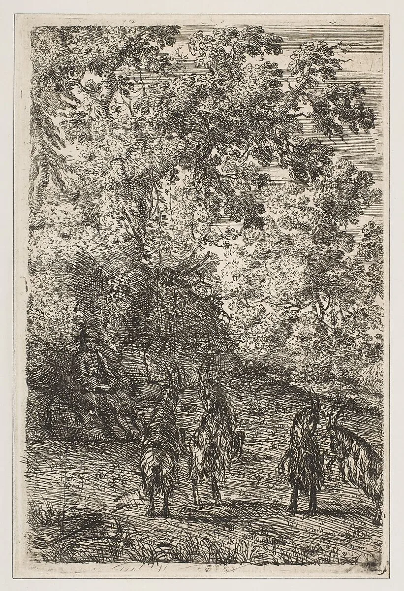 Four Goats (Left Section of The Goats) — Claude Lorrain (Claude Gellée)