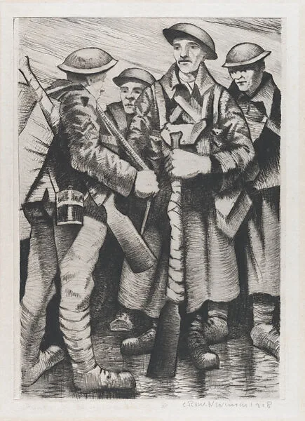 A Group of Soldiers, 1917 — Christopher Richard Wynne Nevinson