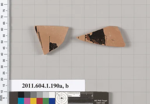 Terracotta fragments of a kylix (drinking cup)