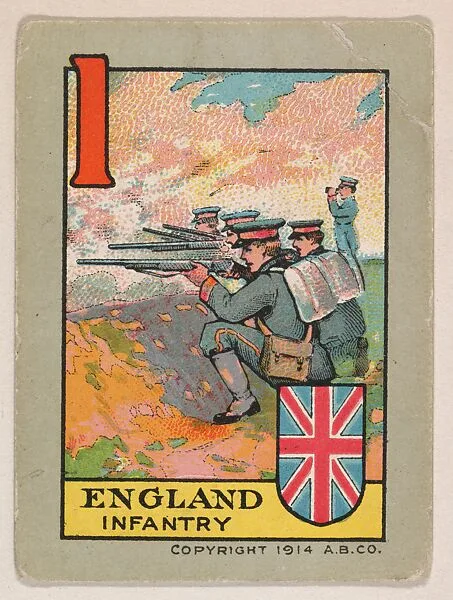 England, Infantry, bakery insert from the European War Flip Cards series (D28), issued by the Welle-Boettler Bakery Company — Welle-Boettler Bakery Company