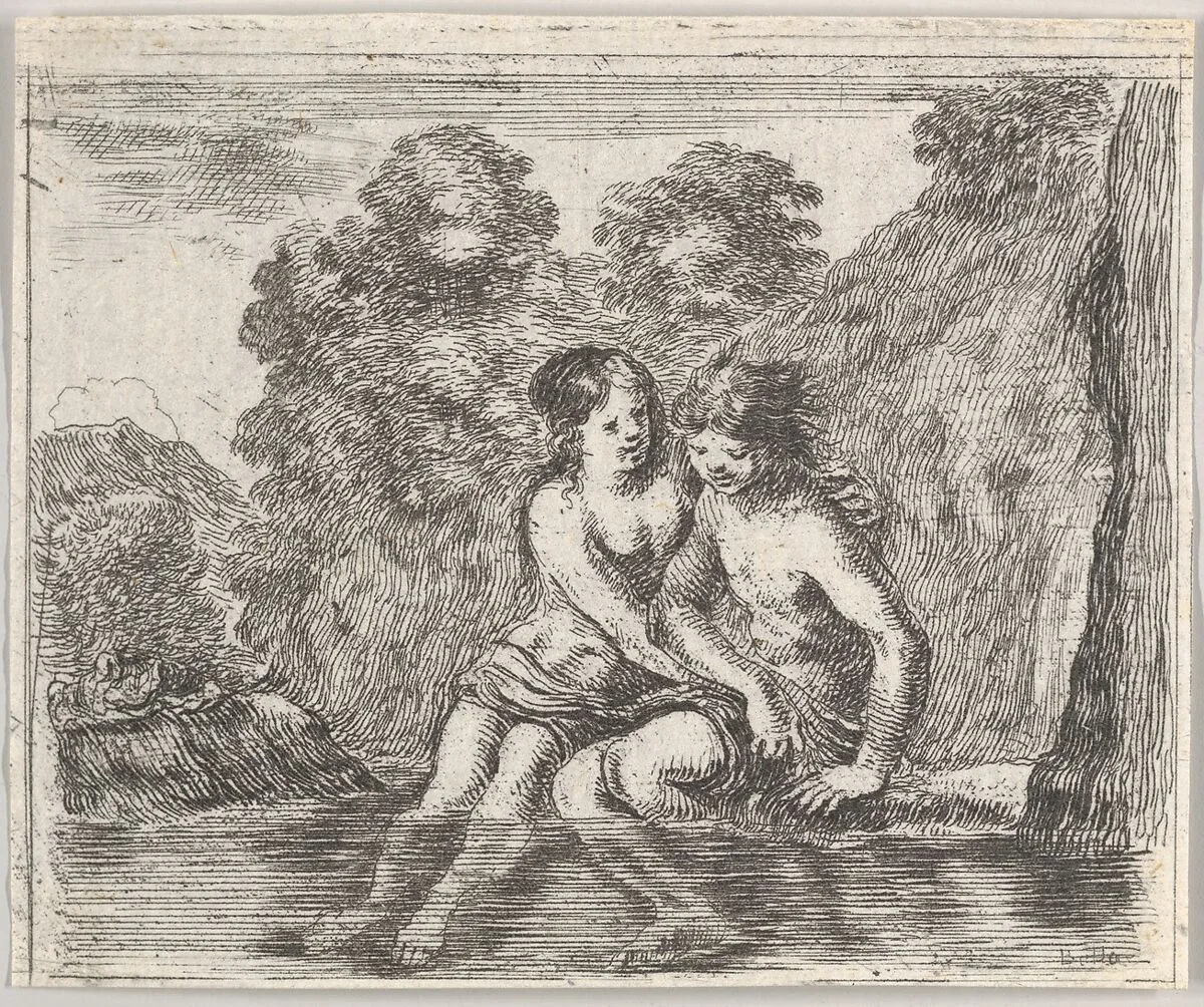 Salmacis and Hermaphrodite, from 'Game of Mythology' (Jeu de la Mythologie) — Stefano della Bella