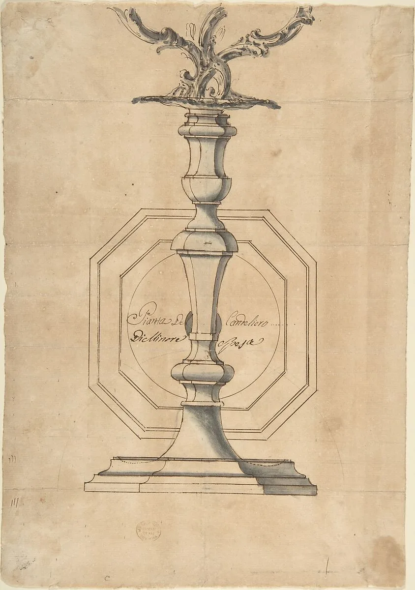 Candlestick with Three Branches — Anonymous, Italian, Bolognese 18th century artist