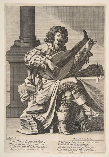 Man Singing and Playing a Lute