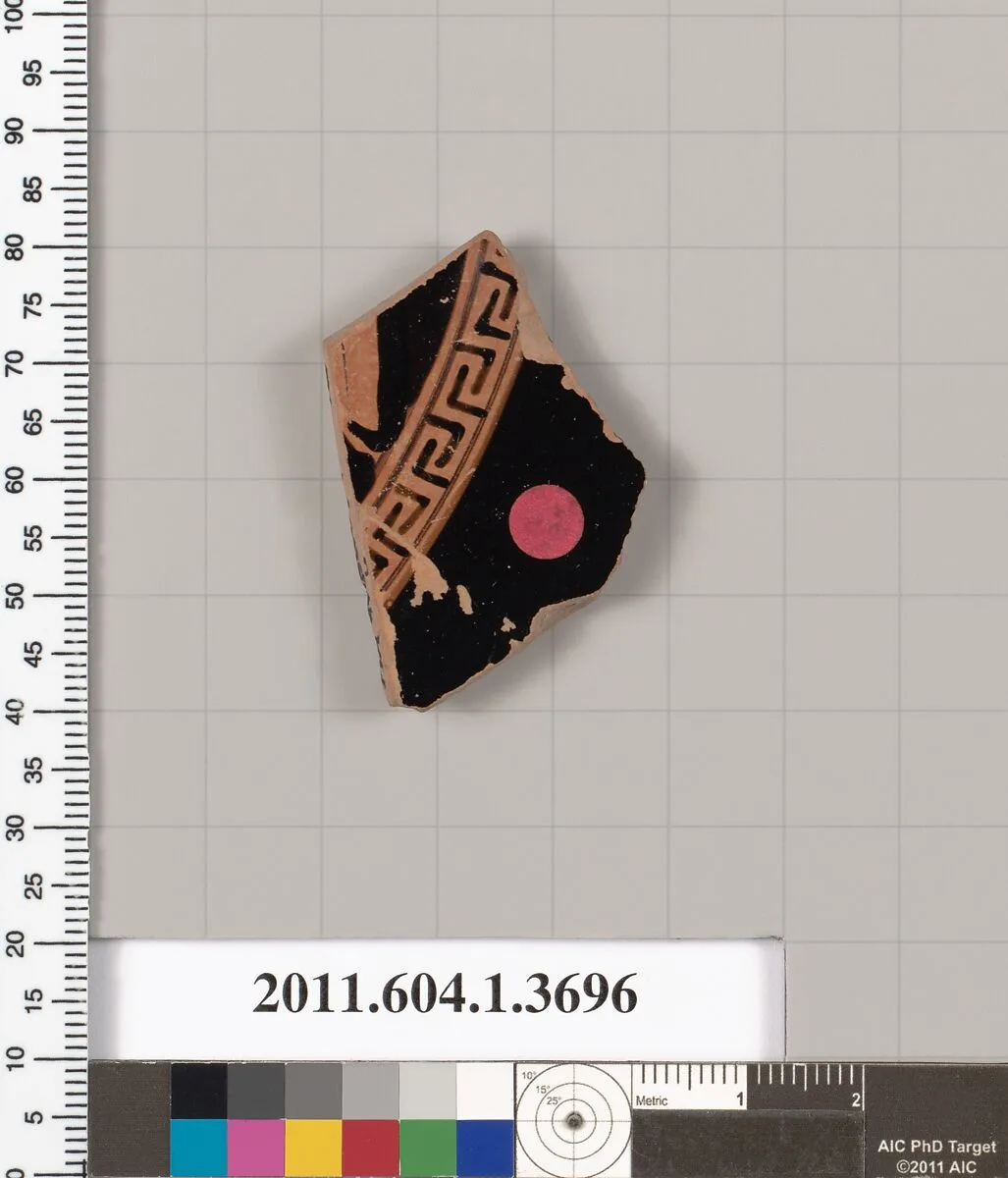 Terracotta fragment of a kylix (drinking cup) — Painter of London D 12