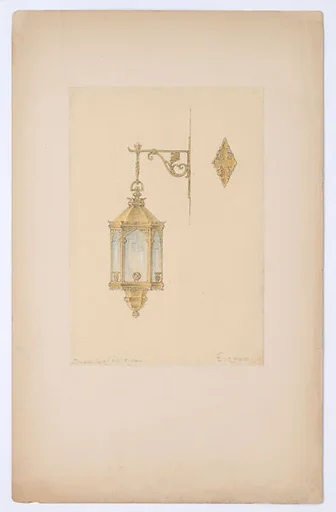Design for hanging wall-mounted lantern