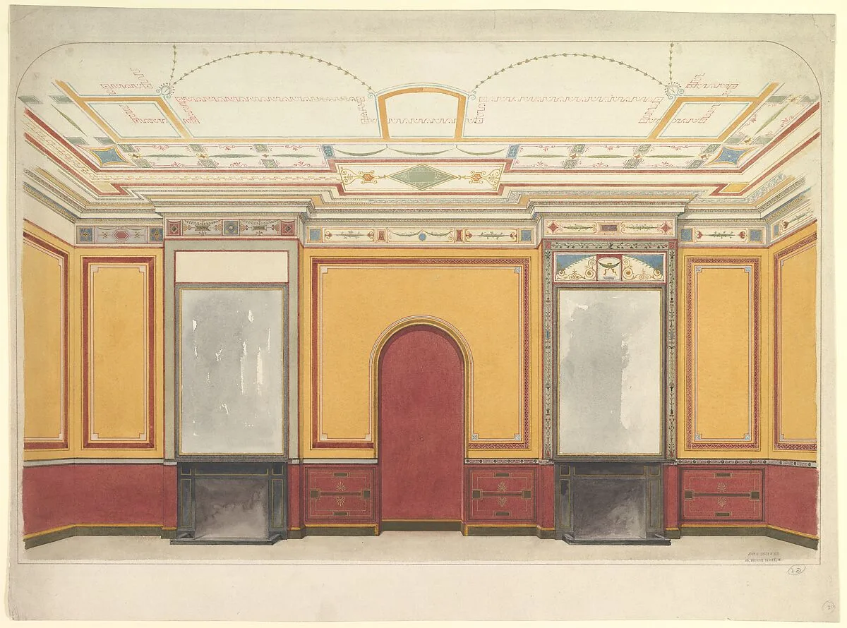 Design for a room with two fireplaces — John Dibblee Crace|John Gregory Crace