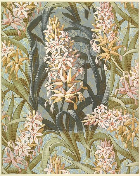 Wallpaper Design with Hostas or Marsh Lilies — Anonymous, British, late 19th to early 20th century