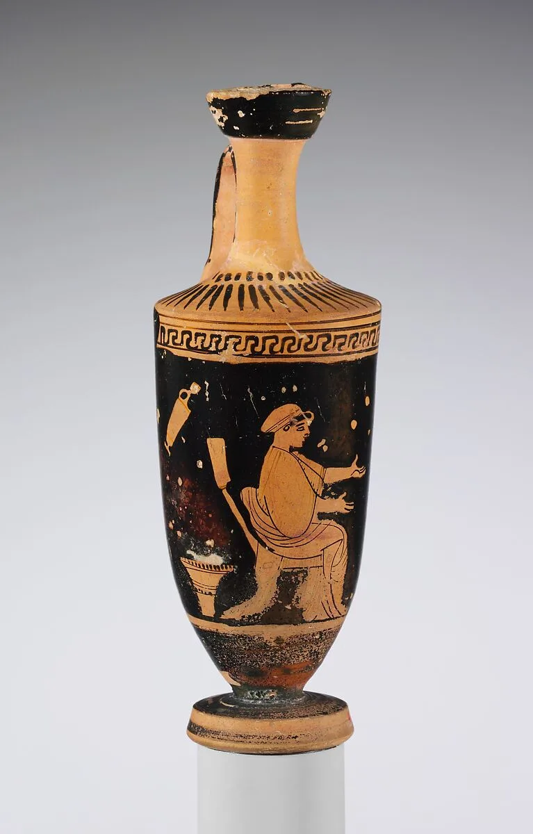 Terracotta lekythos (oil flask) — Carlsruhe Painter