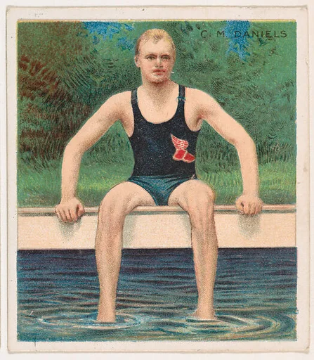 C.M. Daniels, Swimmer, from Mecca & Hassan Champion Athlete and Prize Fighter collection, 1910