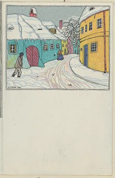 Houses in the Snow — Carl Krenek|Wiener Werkstätte