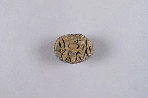 Scarab with hunting scene