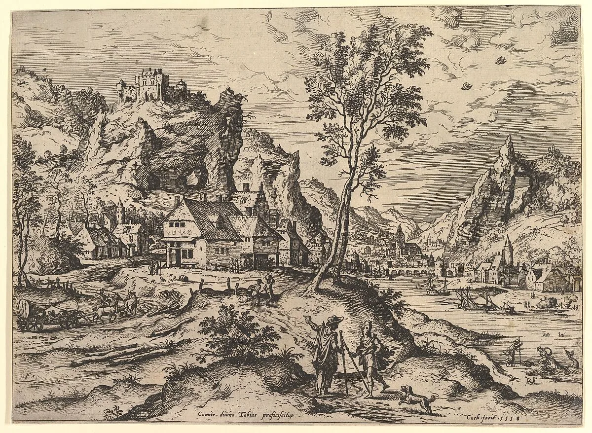 Tobit from Landscapes with Biblical and Mythological Scenes — Hieronymus Cock