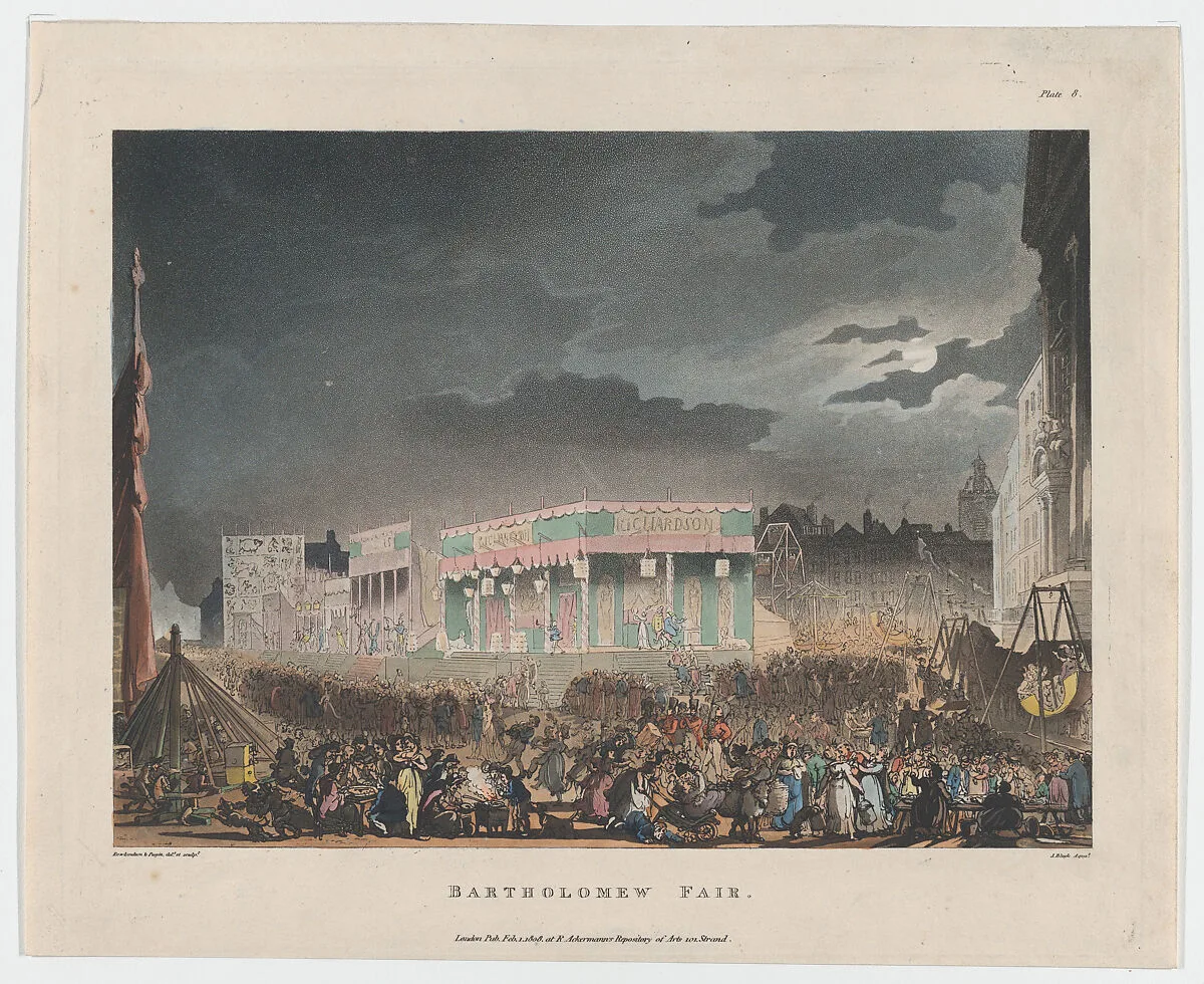 Bartholomew Fair — John Bluck|Thomas Rowlandson|Auguste Charles Pugin|Rudolph Ackermann, London