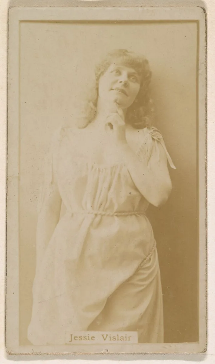 Jessie Vislair, from the Actresses series (N245) issued by Kinney Brothers to promote Sweet Caporal Cigarettes — Kinney Brothers Tobacco Company
