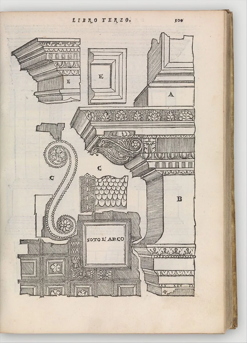 Libro primo (-quinto, estraordinario) d'architettura — Johann Chrieger|Sebastiano Serlio|Francesco Senese & Zuane Krugher Alemanno